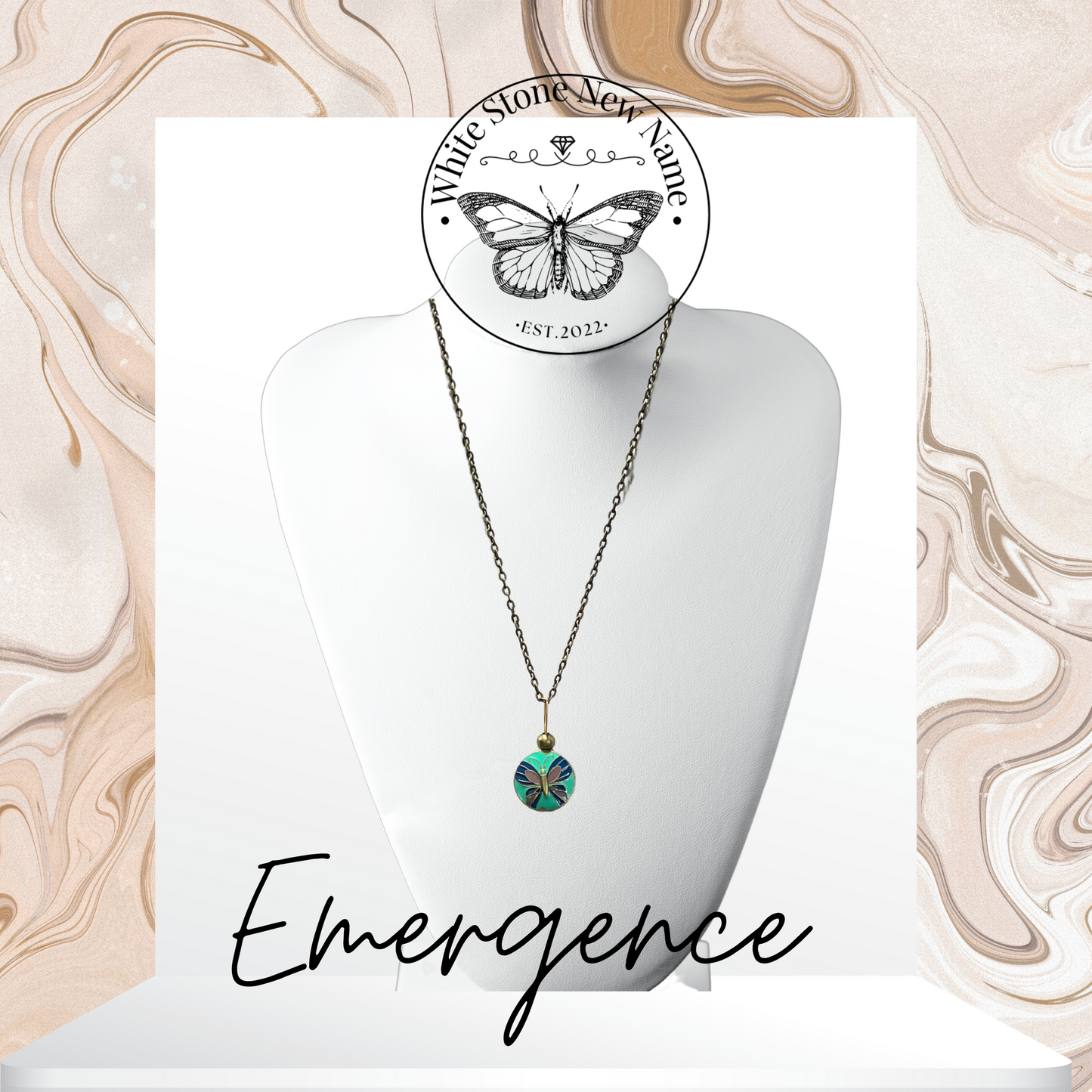 Emergence Enamel Butterfly Necklace