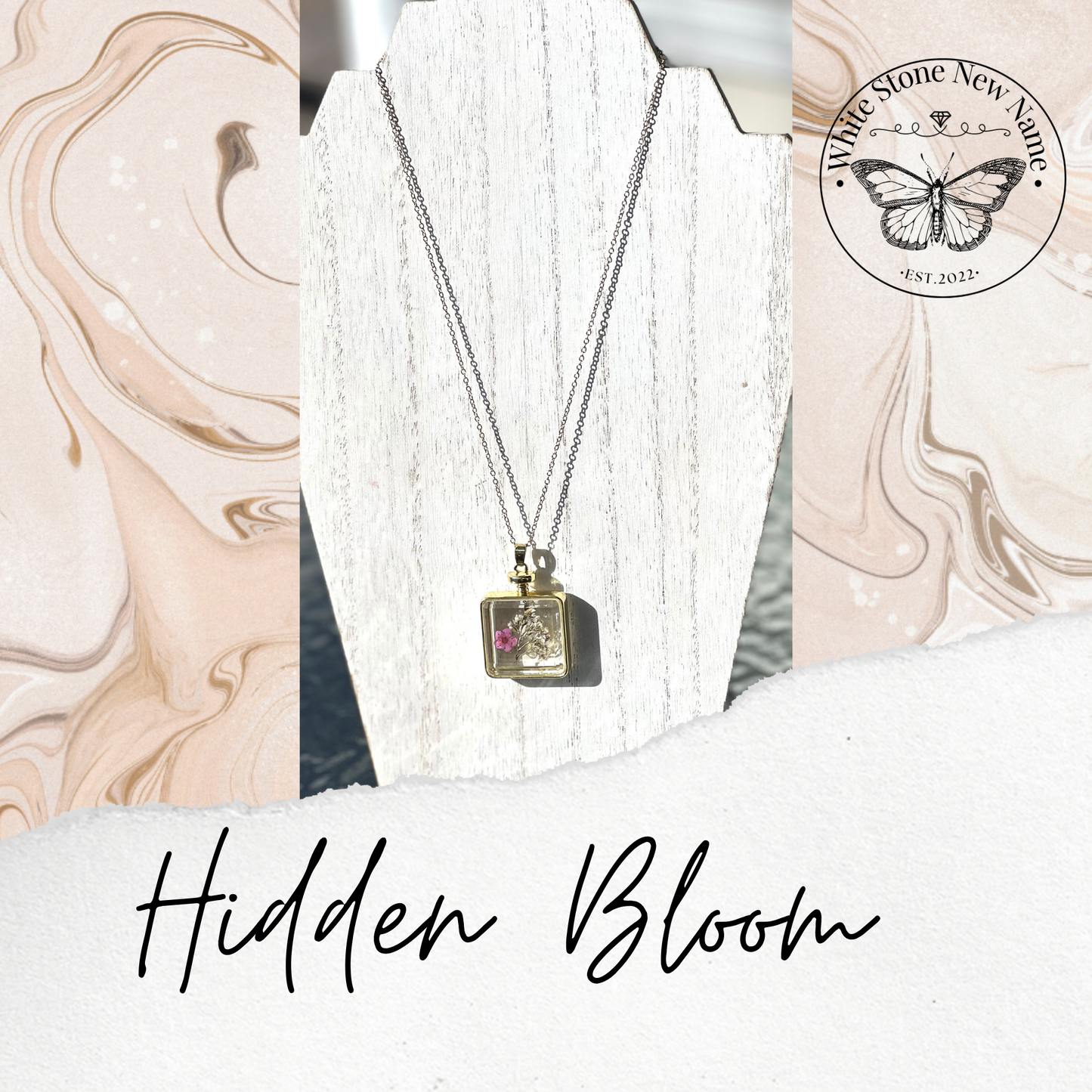 Hidden Bloom Pressed Flower Necklace