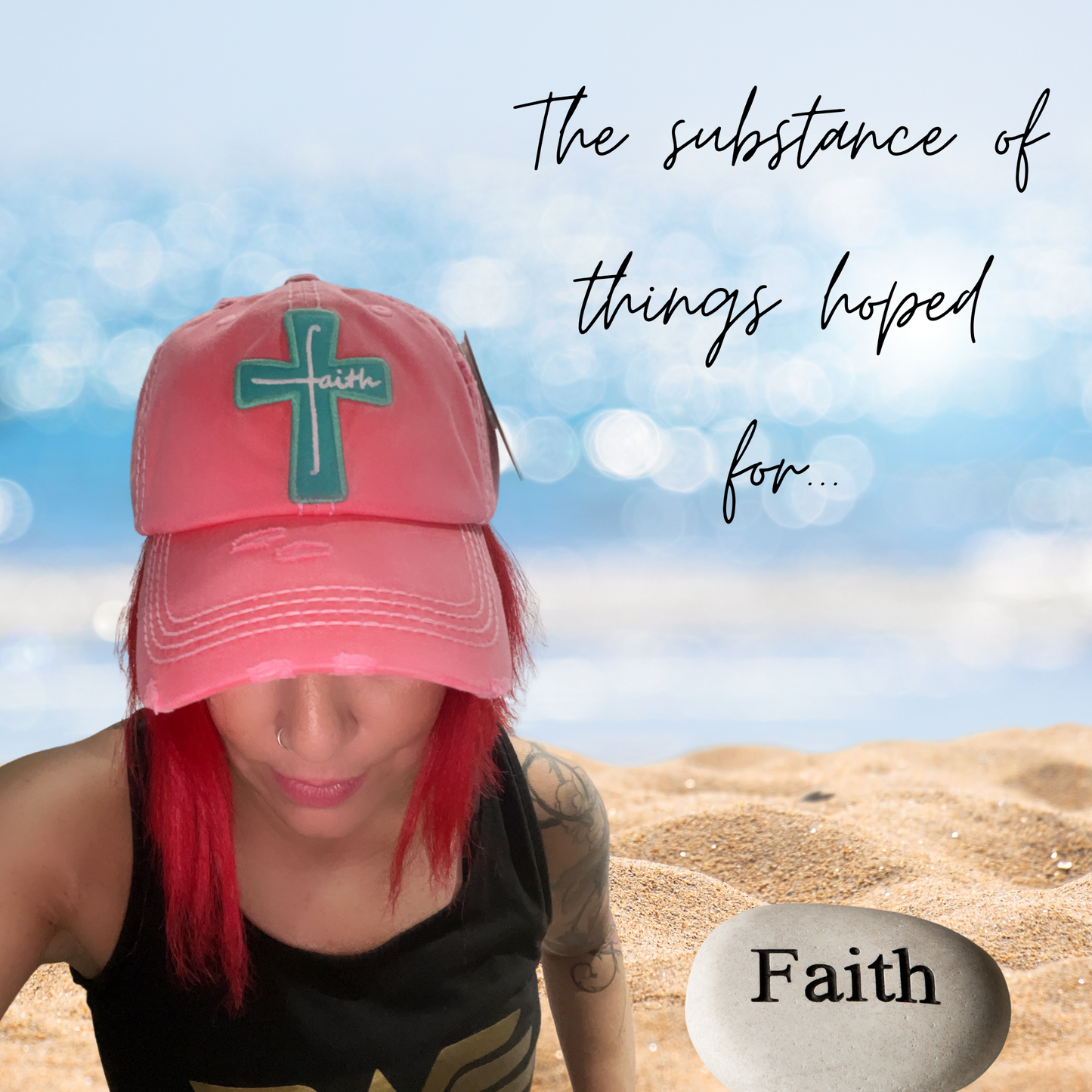 Faith Cross Hat- Multiple Colors Available