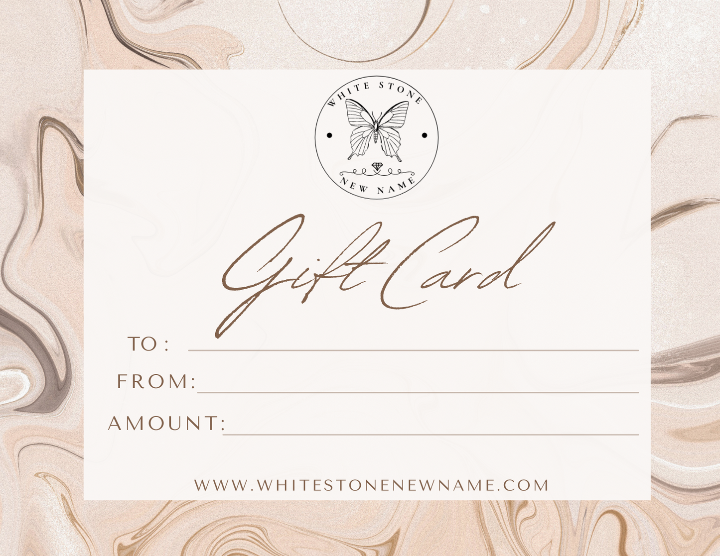 White Stone New Name Gift Card