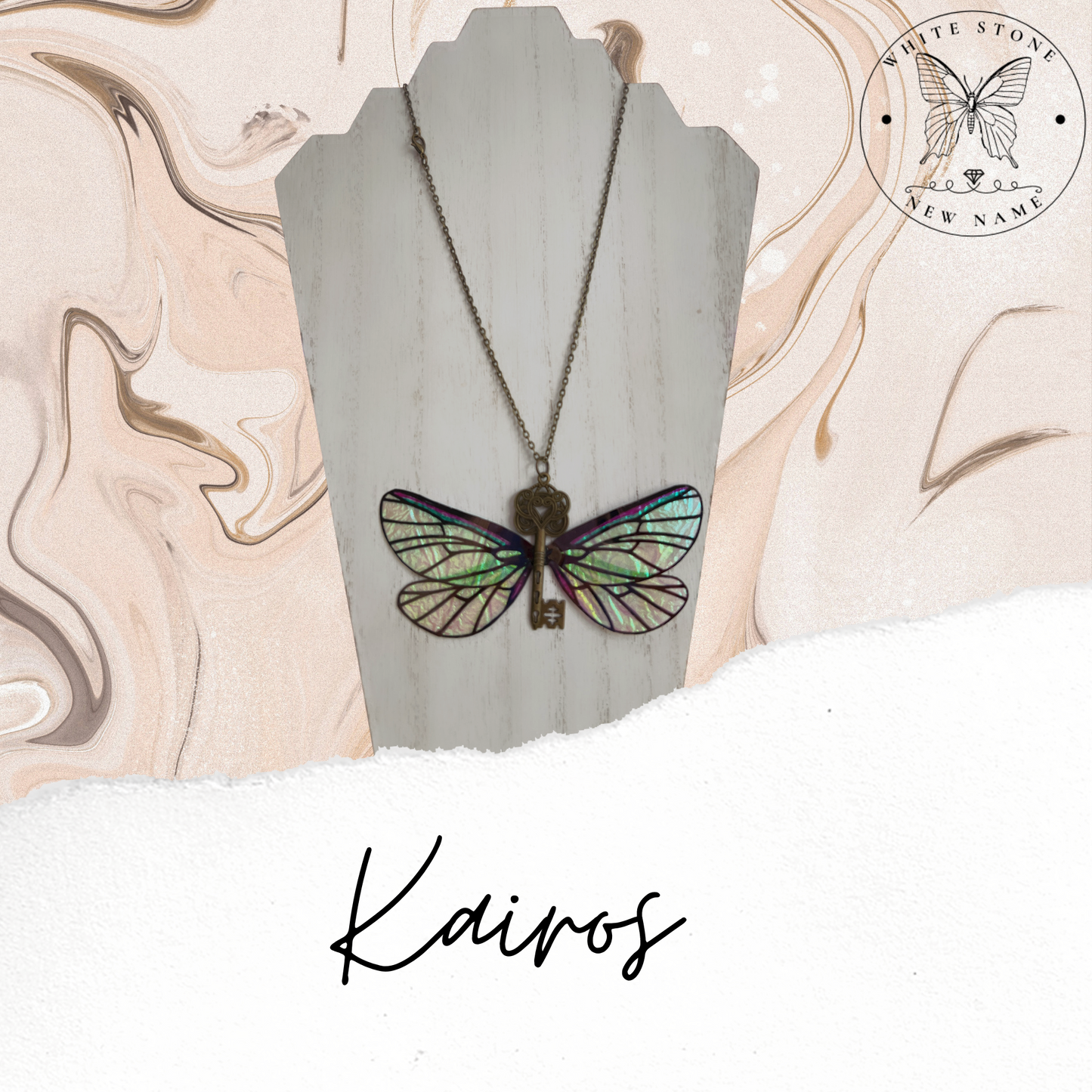 NEW DESIGN! Kairos Necklace Dragonfly and Key